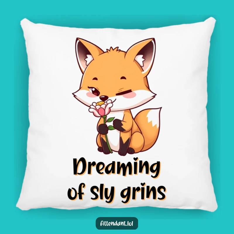 Funny Fox Flower Pillow: Cozy Playful Fox Design, A Soft and Hilarious Funny Gift!