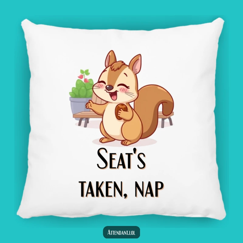 Funny Squirrel Pillow: Cozy Giggling Nutty Friend, Soft & Welcoming Decor, Great Funny Gift
