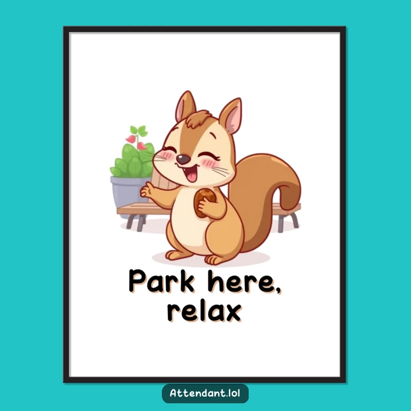 Funny Squirrel Digital Art: Giggling Nutty Invite, Instant Download, Perfect Funny Gift