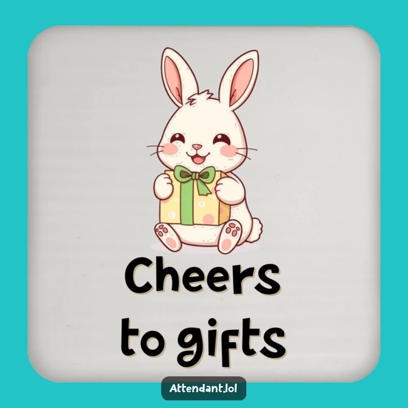 Funny Rabbit Drink Coaster: Cheerful Bunny Protecting Surfaces, Charming Decor, Perfect Funny Gift