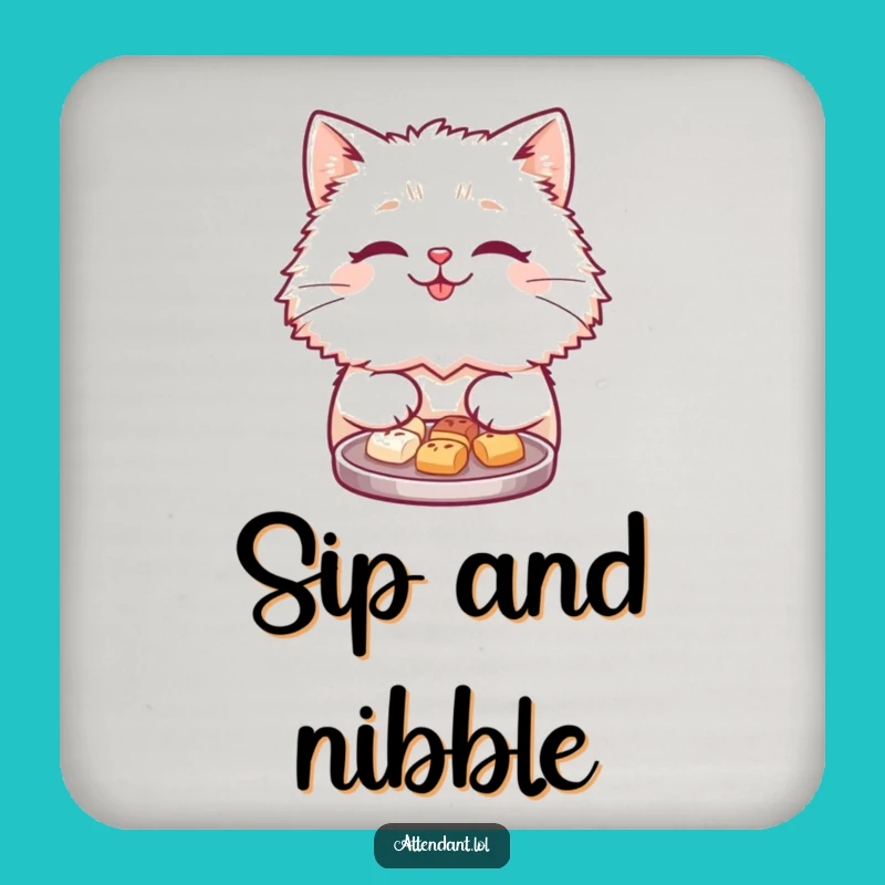 Funny Cat Drink Coaster: Cute Fluffy Kitty Protecting Surfaces, Charming Decor, Perfect Funny Gift