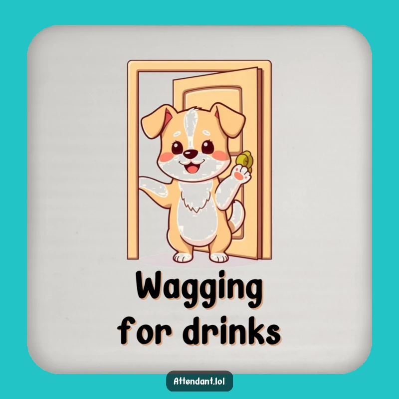 Funny Dog Drink Coaster: Playful Pup Protecting Surfaces, Charming Decor, Perfect Funny Gift