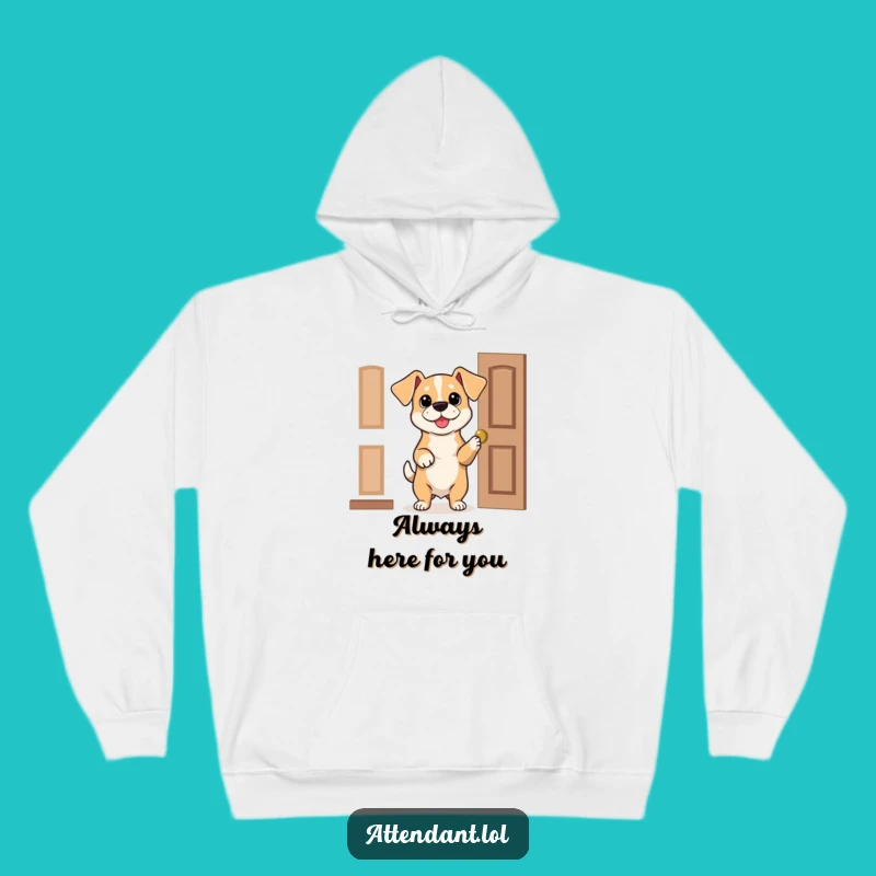 Funny Dog Door Holder Hoodie: Cozy Bouncy Pup Design, The Ultimate Warm Funny Gift!