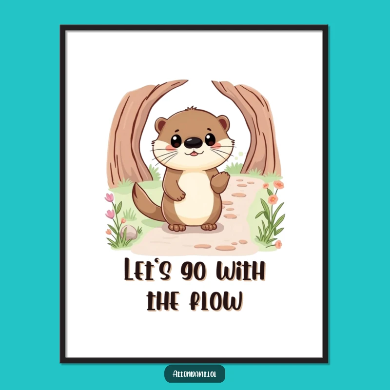 Free Printable Otter Wall Art: Happy Guide Leads the Way, Funny Downloadable Decor