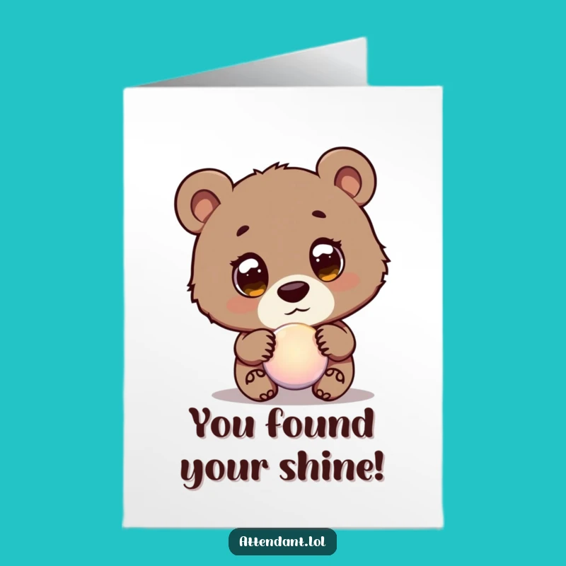 Free Printable Bear Cub Congrats Card: Guiding Light to Success Downloadable