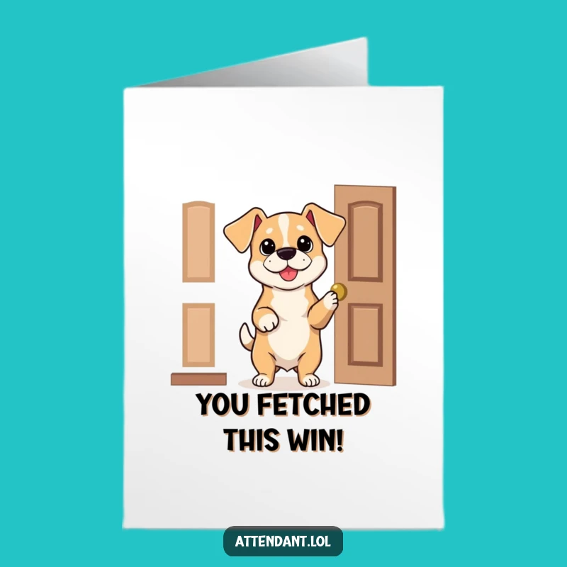 Free Printable Dog Congrats Card: Polite Pup Welcomes Success Downloadable