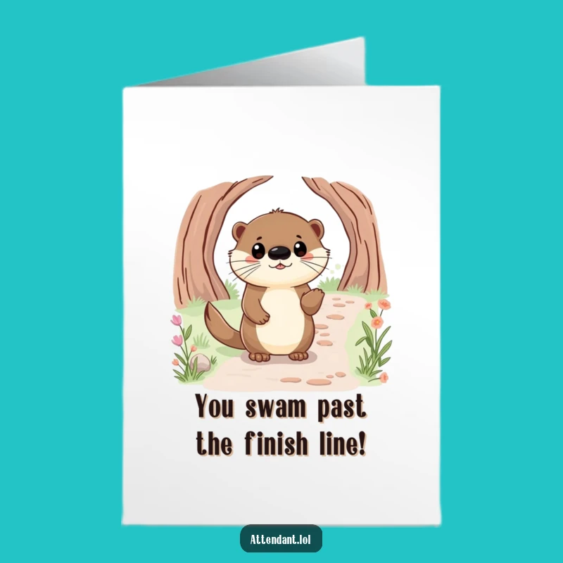 Free Printable Otter Congratulations Card: Happy Guide Leads the Way, Funny DIY Downloadable
