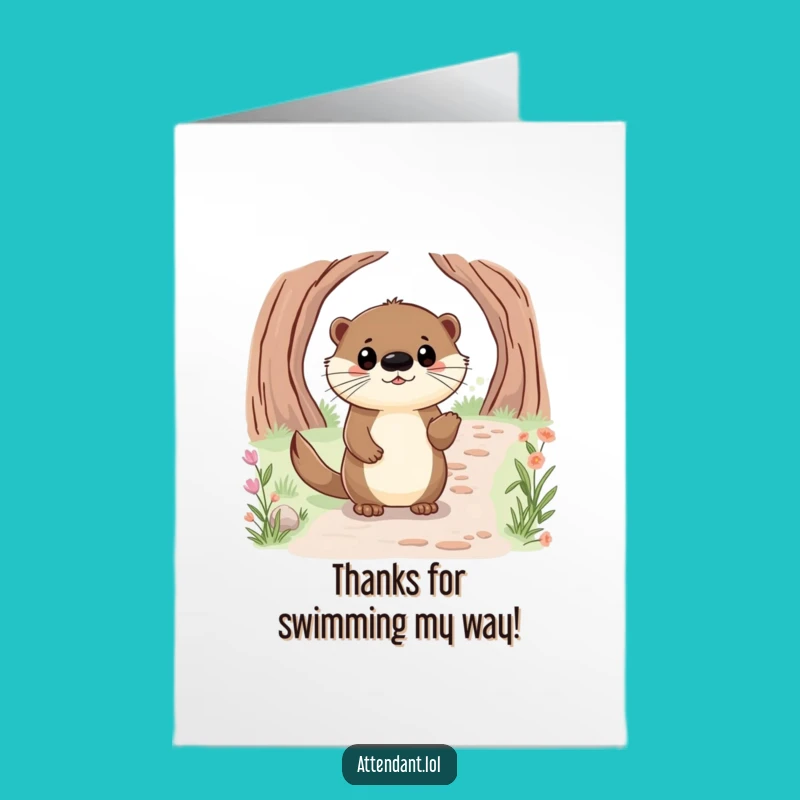Free Printable Otter Thank You Card: Happy Guide Leads the Way, Funny DIY Downloadable