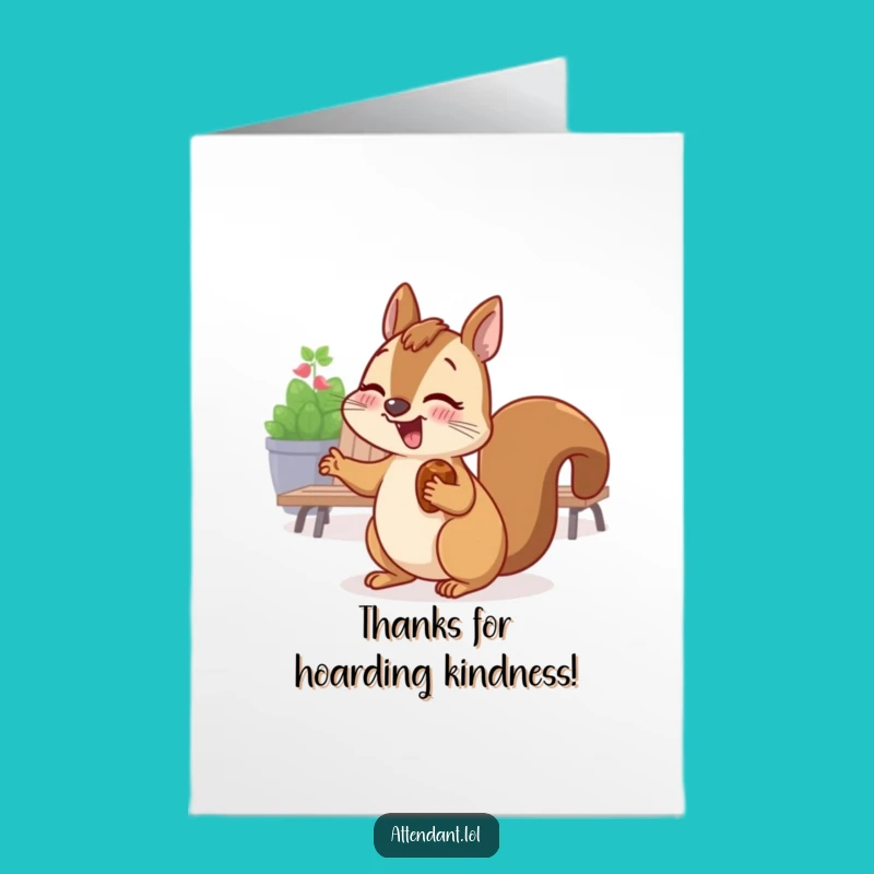 Free Printable Squirrel Thank You Card: Giggling Nutty Friend Invites You, Funny DIY Downloadable