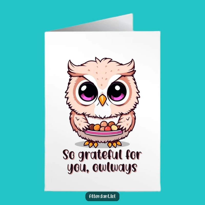 Free Printable Owl Thank You Card: Whimsical Owl Treats for Gratitude Downloadable
