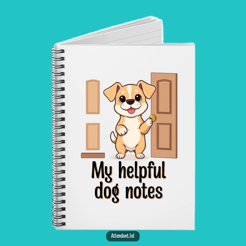Funny Dog Door Holder Notebook: Bouncy Pup's Polite Offer, Perfect Funny Gift!
