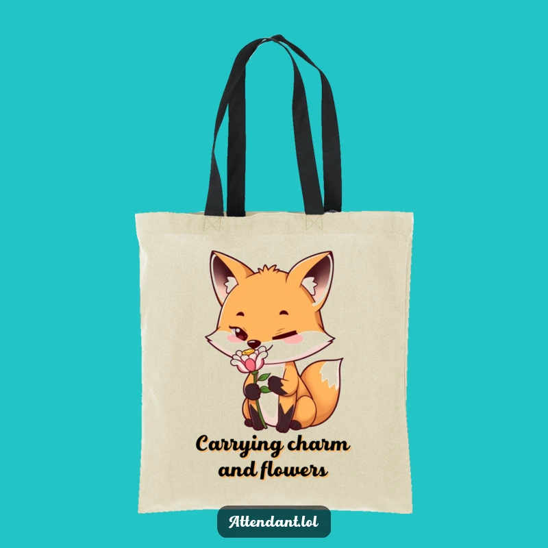 Funny Fox Flower Tote Bag: Playful Sly Fox Offer, Your Perfect Funny Gift!